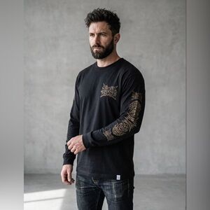 Bloodstone Black Long Sleeve Graphic Tee - Devil